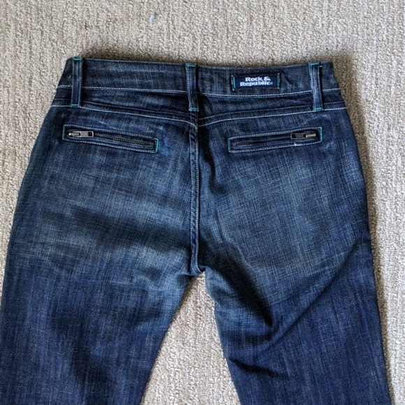 Rock & Republic low rise boot cut jeans size 28 - Picture 4 of 6